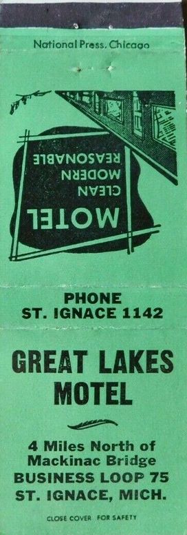 Great Lakes Motel - Matchbook